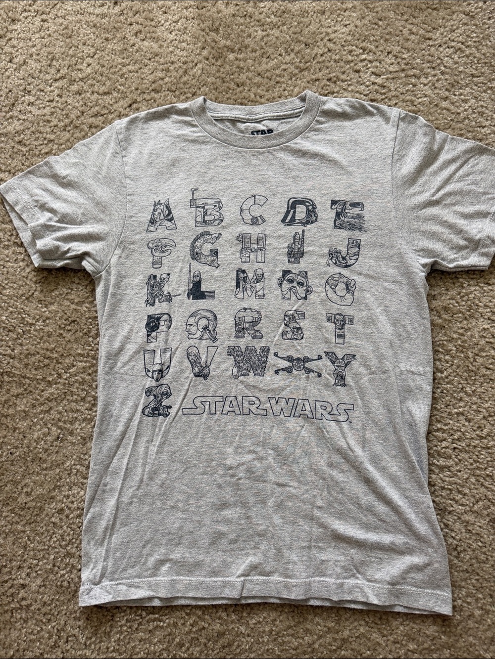 Star Wars Gray Alphabet Graphic Tee